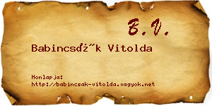 Babincsák Vitolda névjegykártya